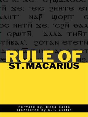 cover image of Rule of St. Macarius